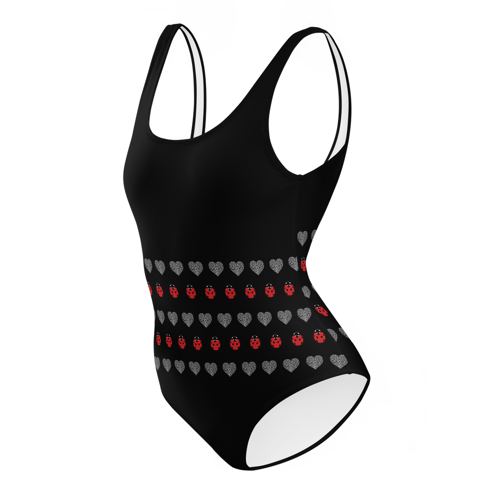 Ladybug and Heart One-Piece Swimsuit - Alivwood