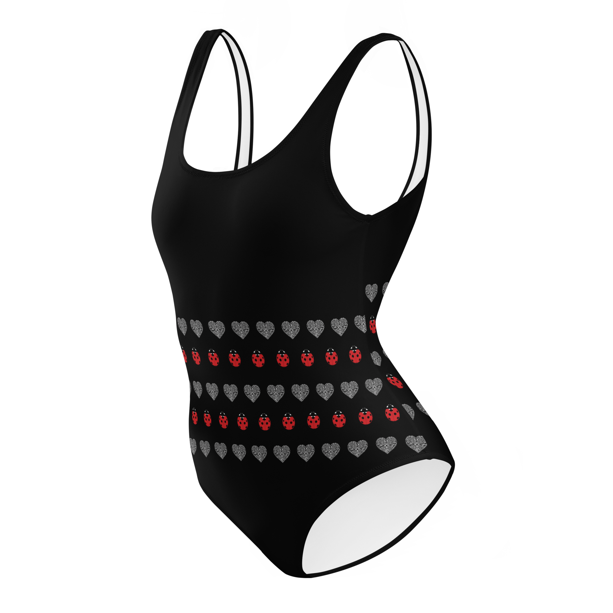 Ladybug and Heart One-Piece Swimsuit - Alivwood