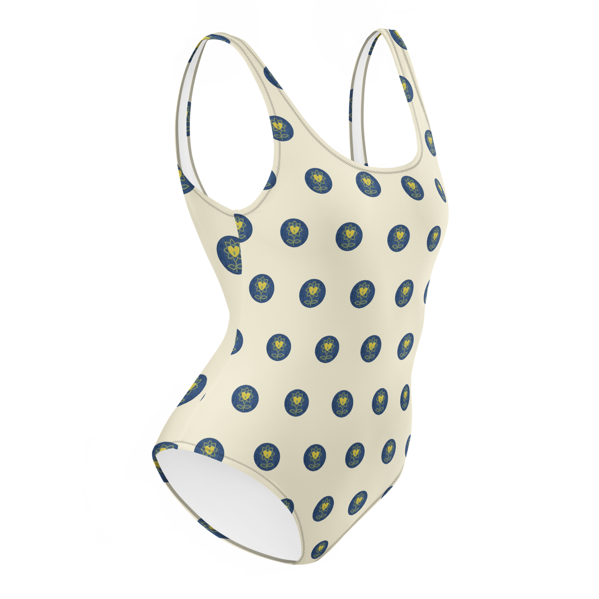 Logo Jeans Polka-dot One-Piece Swimsuit - Alivwood