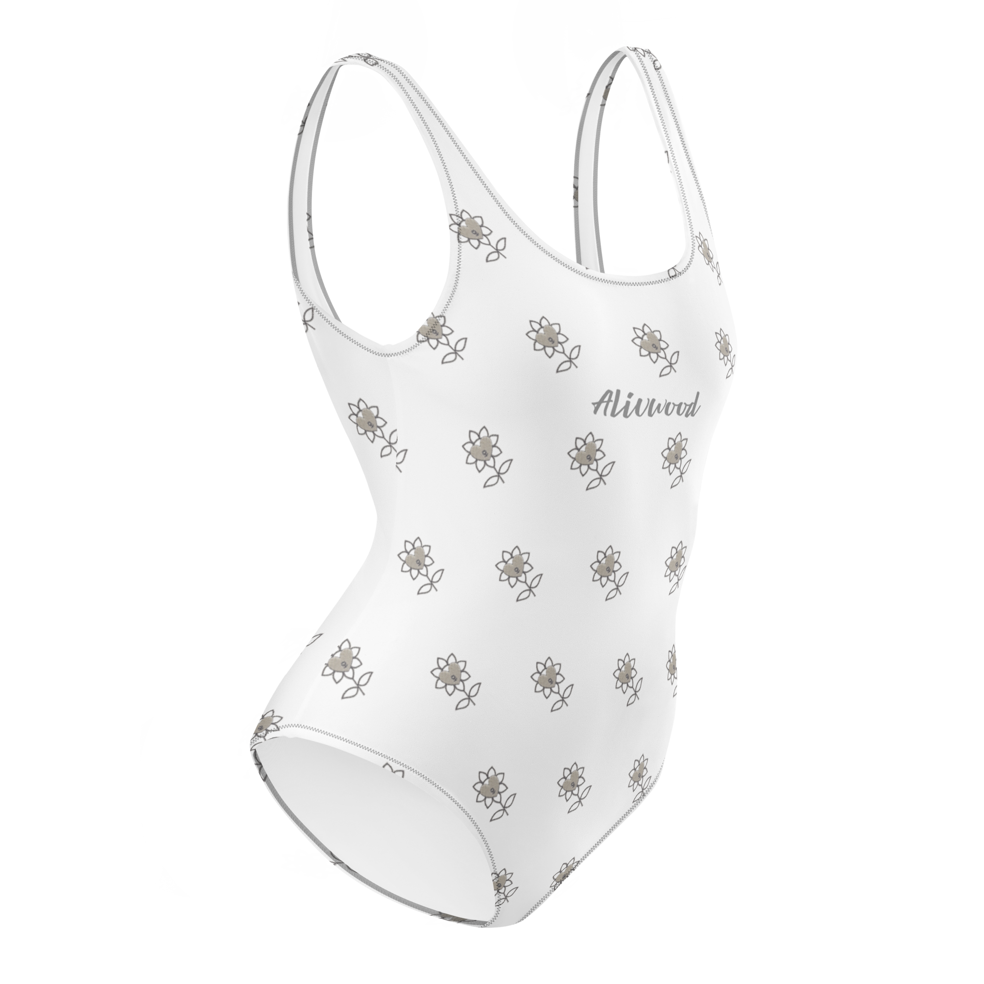 Alivwood flower White One-Piece Swimsuit - Alivwood