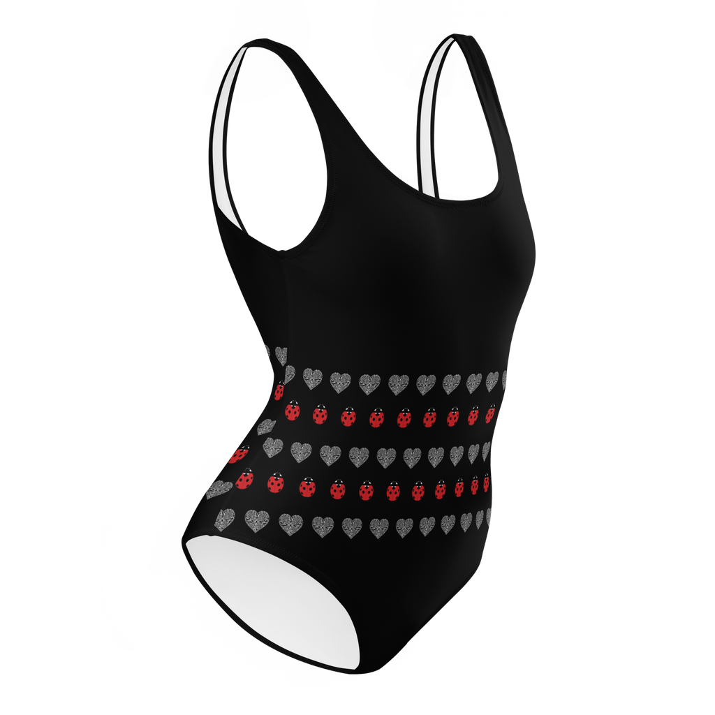 Ladybug and Heart One-Piece Swimsuit - Alivwood