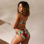 Daisies and roses Recycled high-waisted bikini - Alivwood