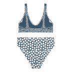 Maze and Dot Cerulean Recycled high-waisted bikini - Alivwood