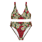 Daisies and roses Recycled high-waisted bikini - Alivwood