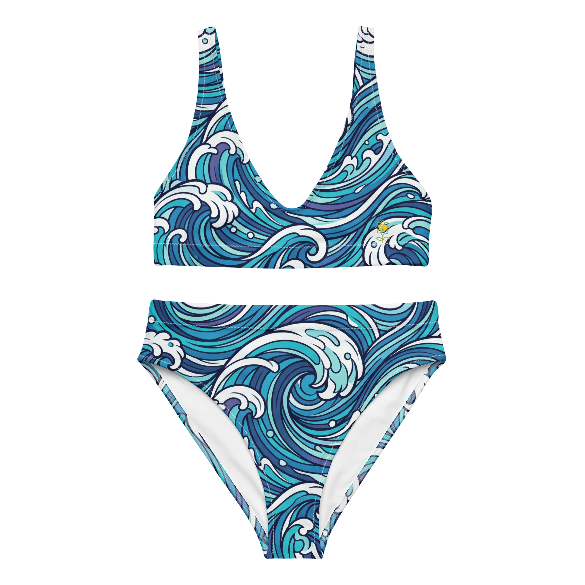 Waves Recycled high-waisted bikini - Alivwood