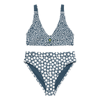 Maze and Dot Cerulean Recycled high-waisted bikini - Alivwood