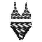 White stripe Recycled high-waisted bikini - Alivwood