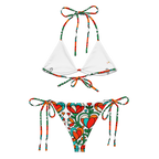 Blooming hearts All-over print recycled string bikini - Alivwood
