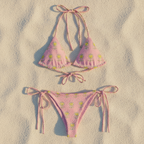 Flower Melanie All-over print recycled string bikini - Alivwood