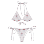 Flower and hearts All-over print recycled string bikini - Alivwood