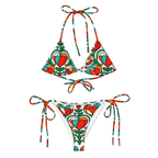 Blooming hearts All-over print recycled string bikini - Alivwood