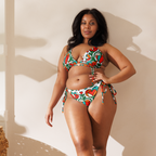 Blooming hearts All-over print recycled string bikini - Alivwood