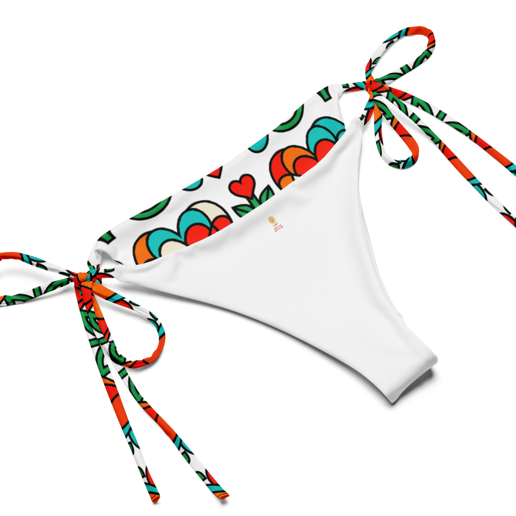 Blooming hearts All-over print recycled string bikini - Alivwood