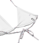 Flower and hearts All-over print recycled string bikini - Alivwood