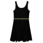 FlowerBottom Black Skater Dress - Alivwood