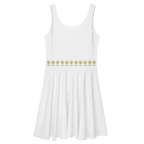 FlowerBottom White Skater Dress - Alivwood