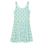 Flower Allover Skater Dress - Alivwood