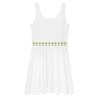FlowerBottom White Skater Dress - Alivwood