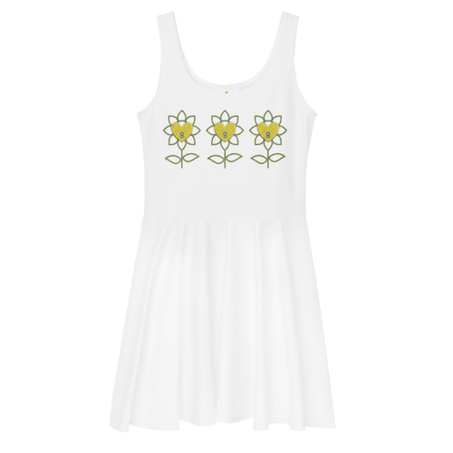 3Flowers Skater Dress - Alivwood