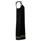 FlowerBottom Black Tie-strap midi dress - Alivwood
