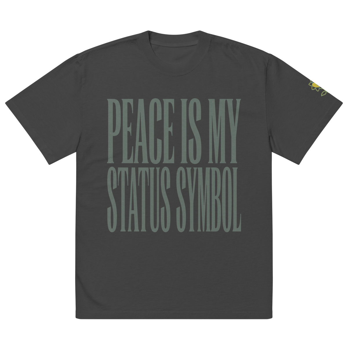 Peace is my status symbol Oversized faded t-shirt - Alivwood