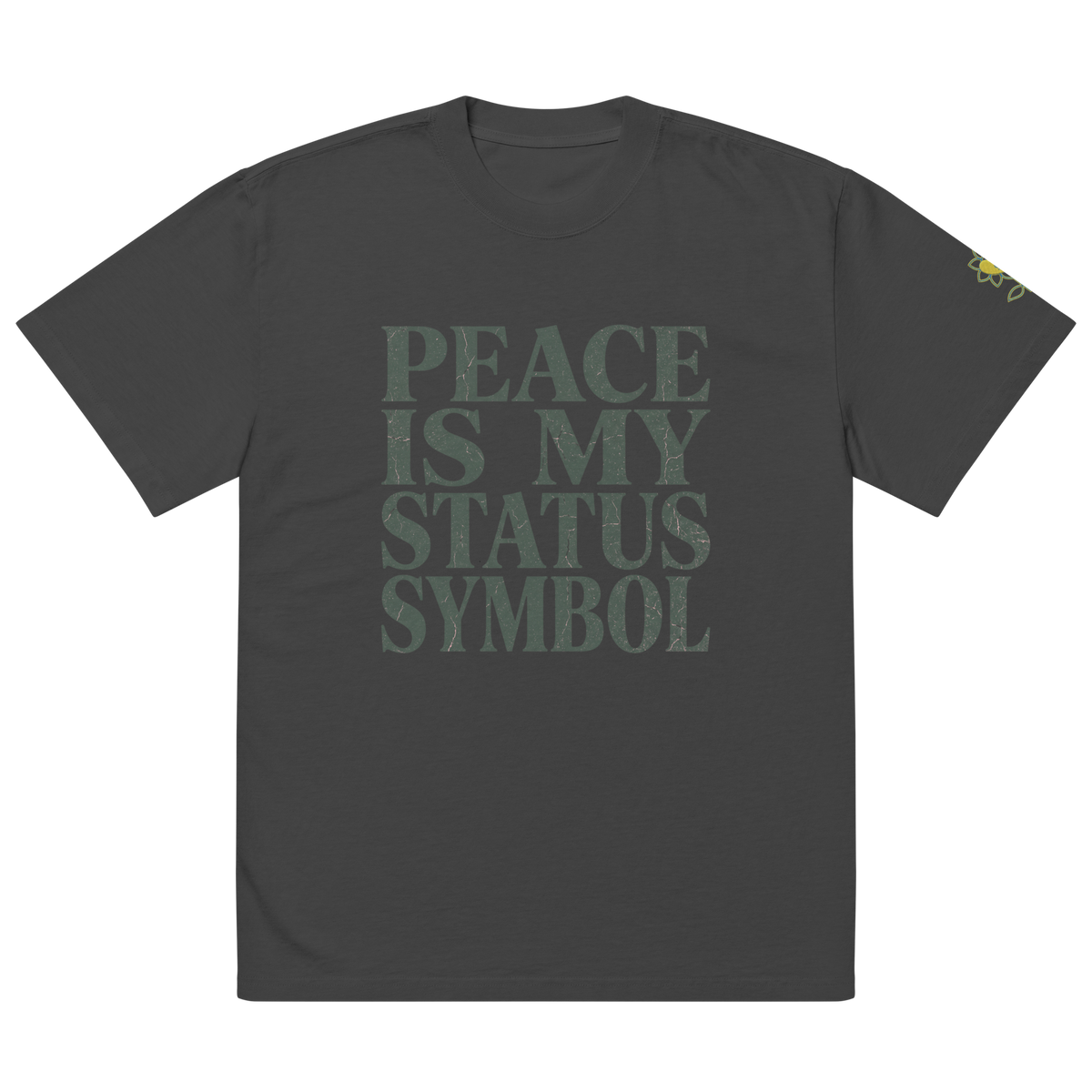 Peace is my status symbol 2 Oversized faded t-shirt - Alivwood