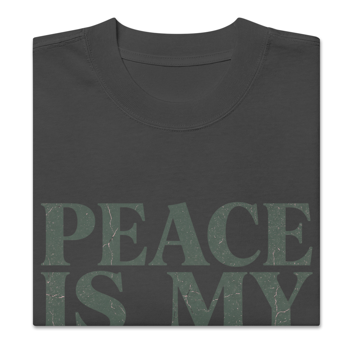 Peace is my status symbol 2 Oversized faded t-shirt - Alivwood