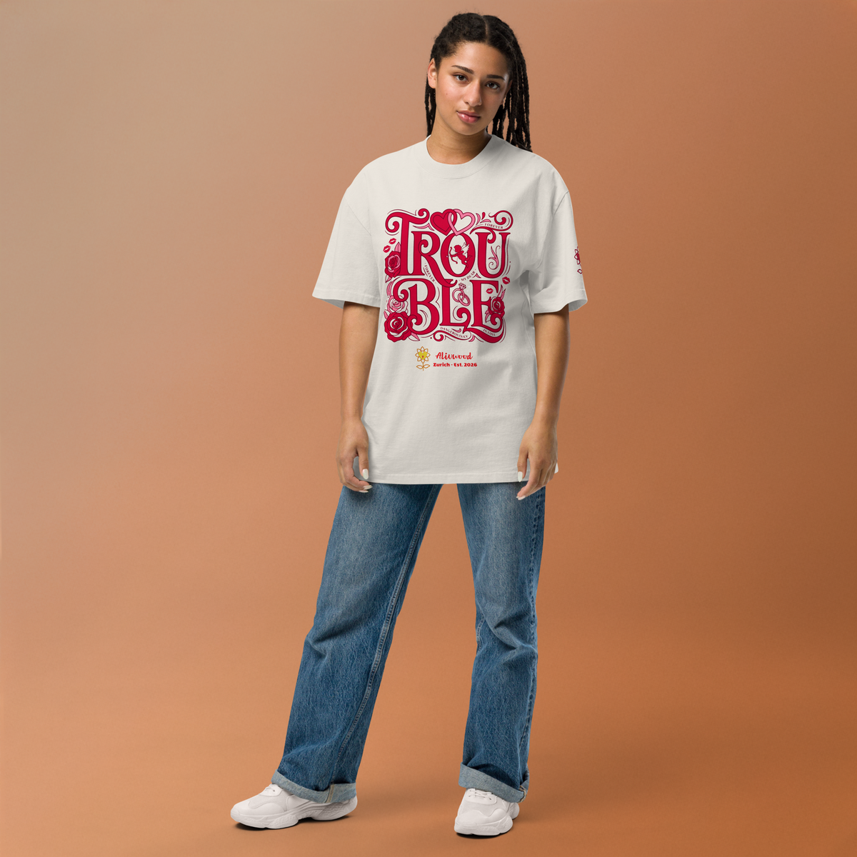 Trouble Oversized faded t-shirt - Alivwood