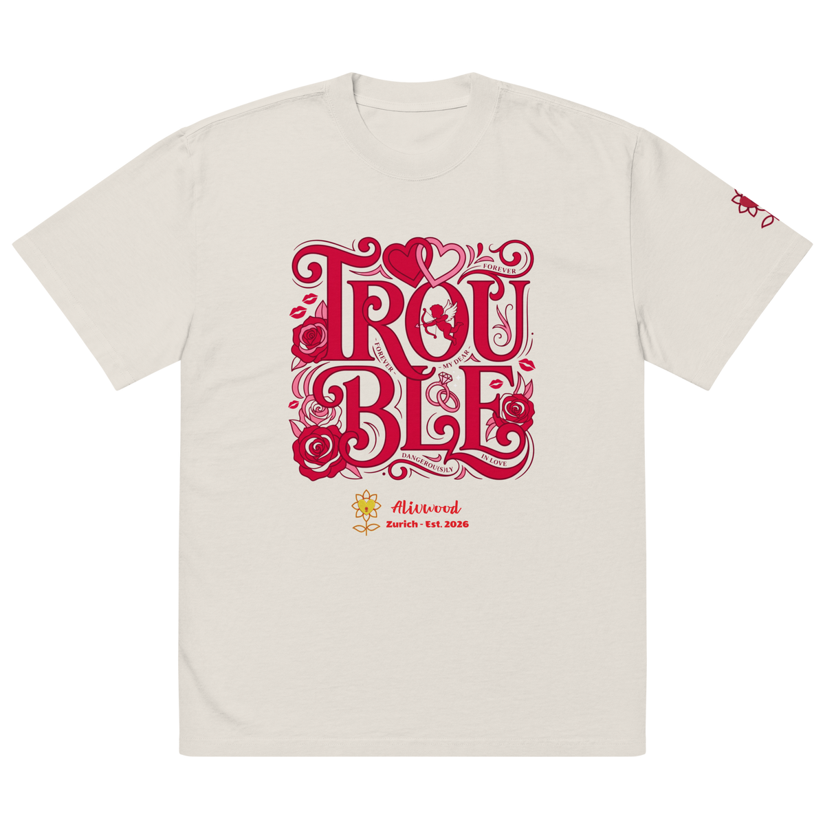 Trouble Oversized faded t-shirt - Alivwood