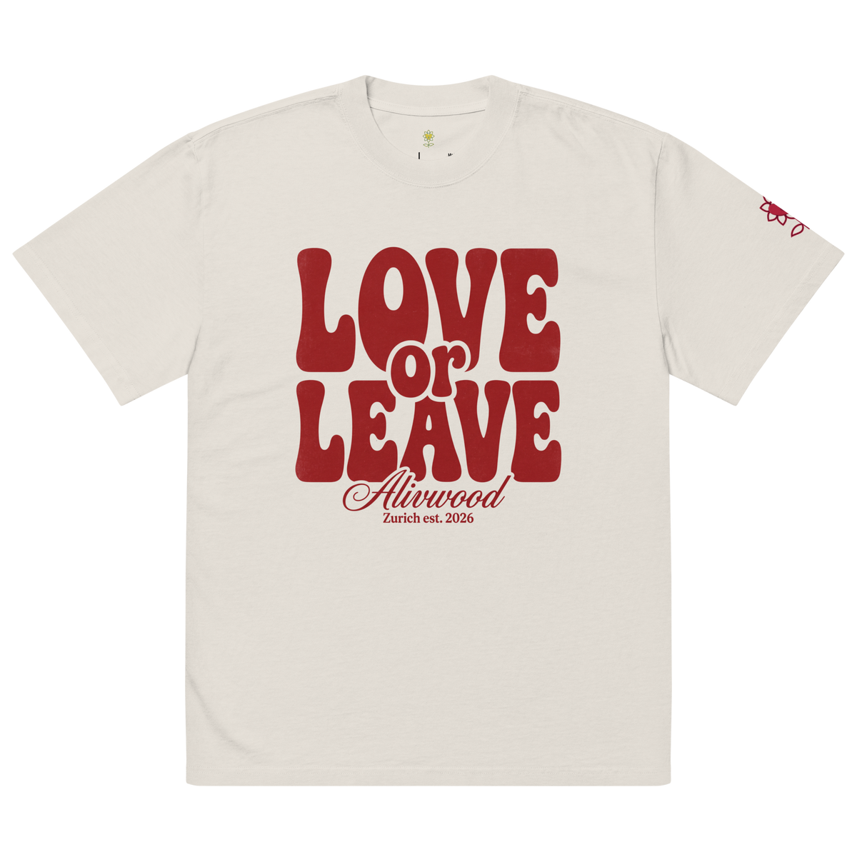Love or Leave Oversized faded t-shirt - Alivwood