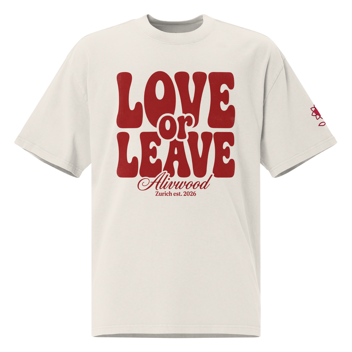 Love or Leave Oversized faded t-shirt - Alivwood