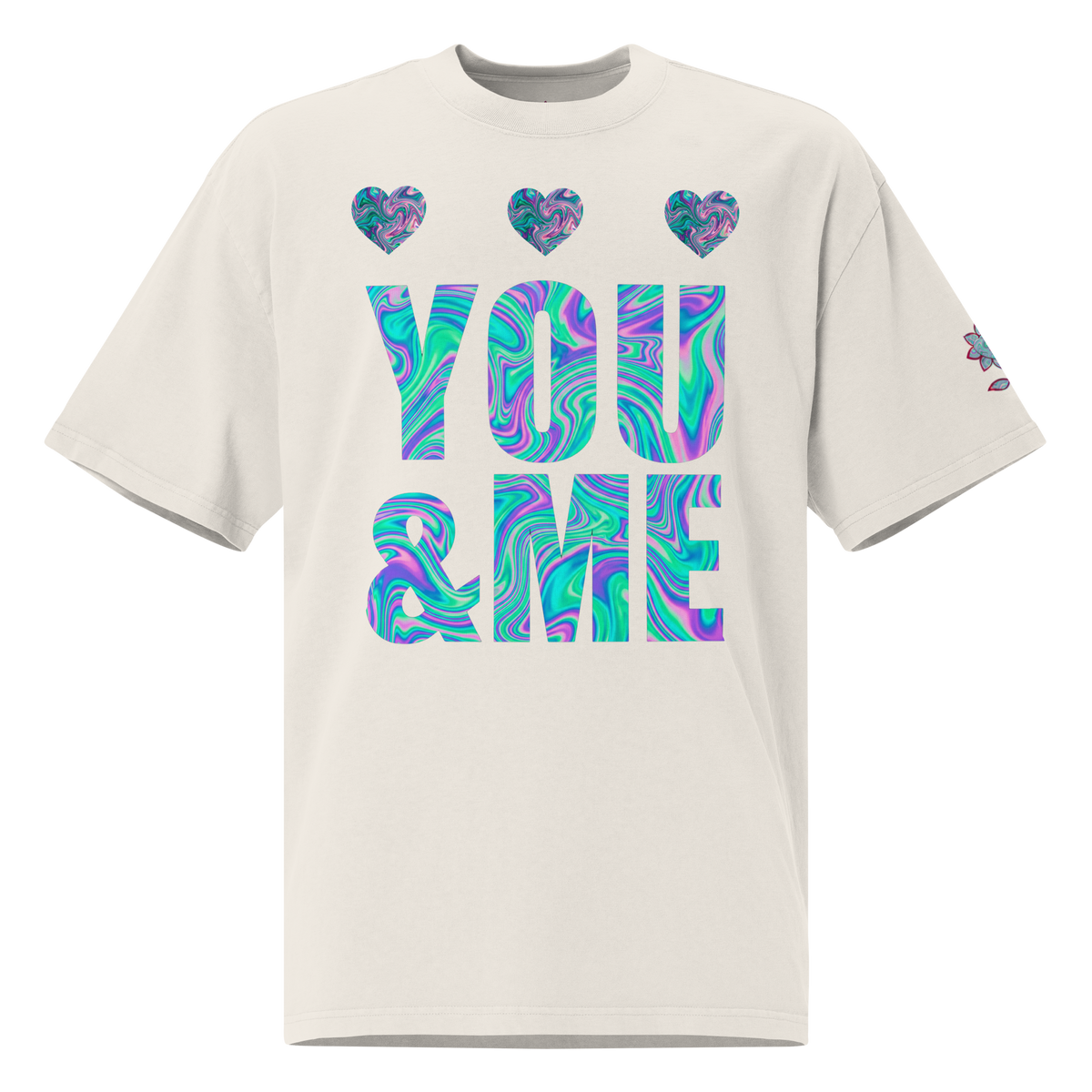 You & Me Oversized faded t-shirt - Alivwood