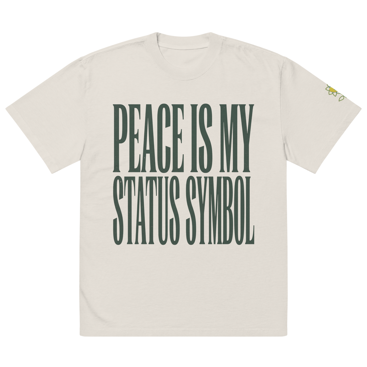 Peace is my status symbol Oversized faded t-shirt - Alivwood