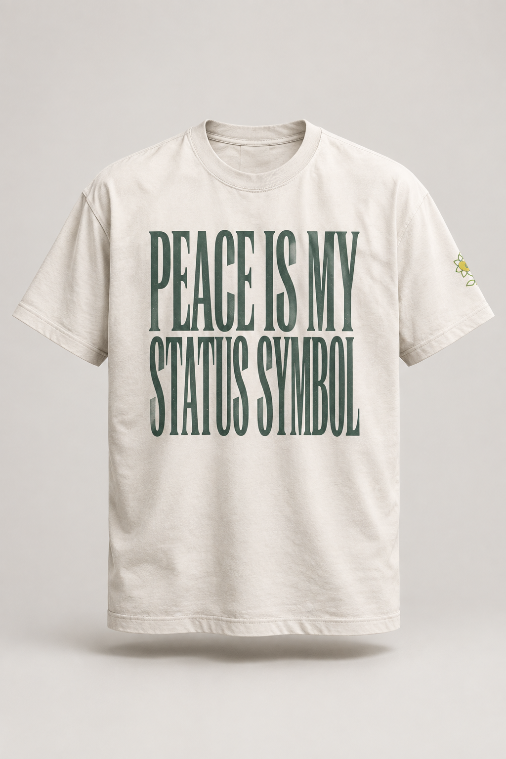 Peace is my status symbol Oversized faded t-shirt - Alivwood