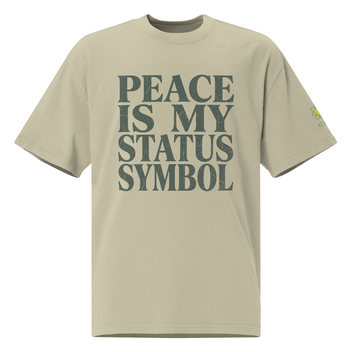 Peace is my status symbol 2 Oversized faded t-shirt - Alivwood
