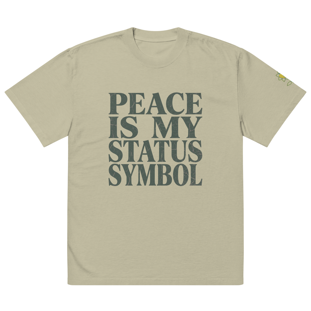 Peace is my status symbol 2 Oversized faded t-shirt - Alivwood