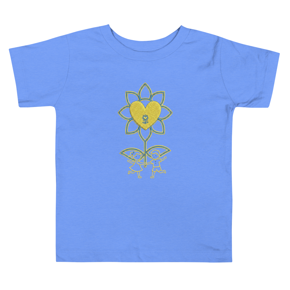 Sunflower kids playing Toddler Short Sleeve Tee - Alivwood