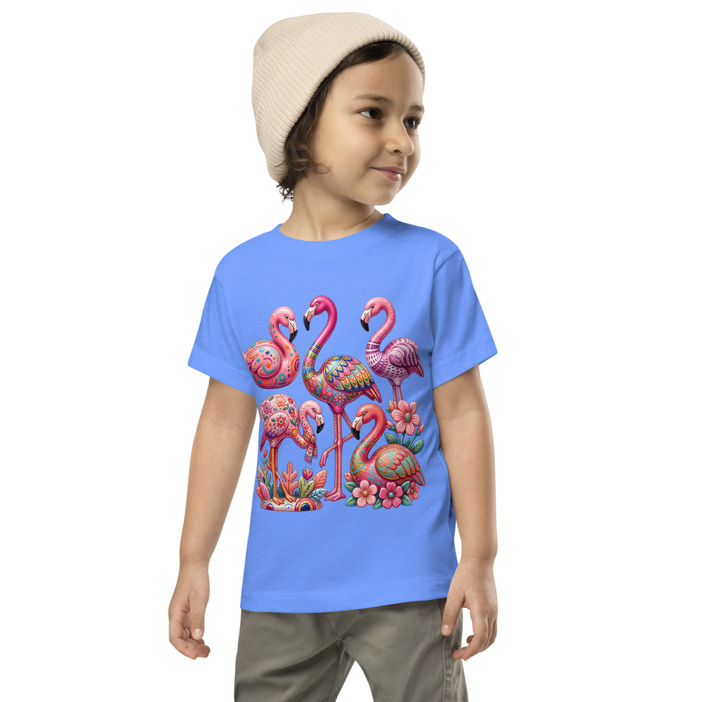 Pink flamingo Toddler Short Sleeve Tee - Alivwood