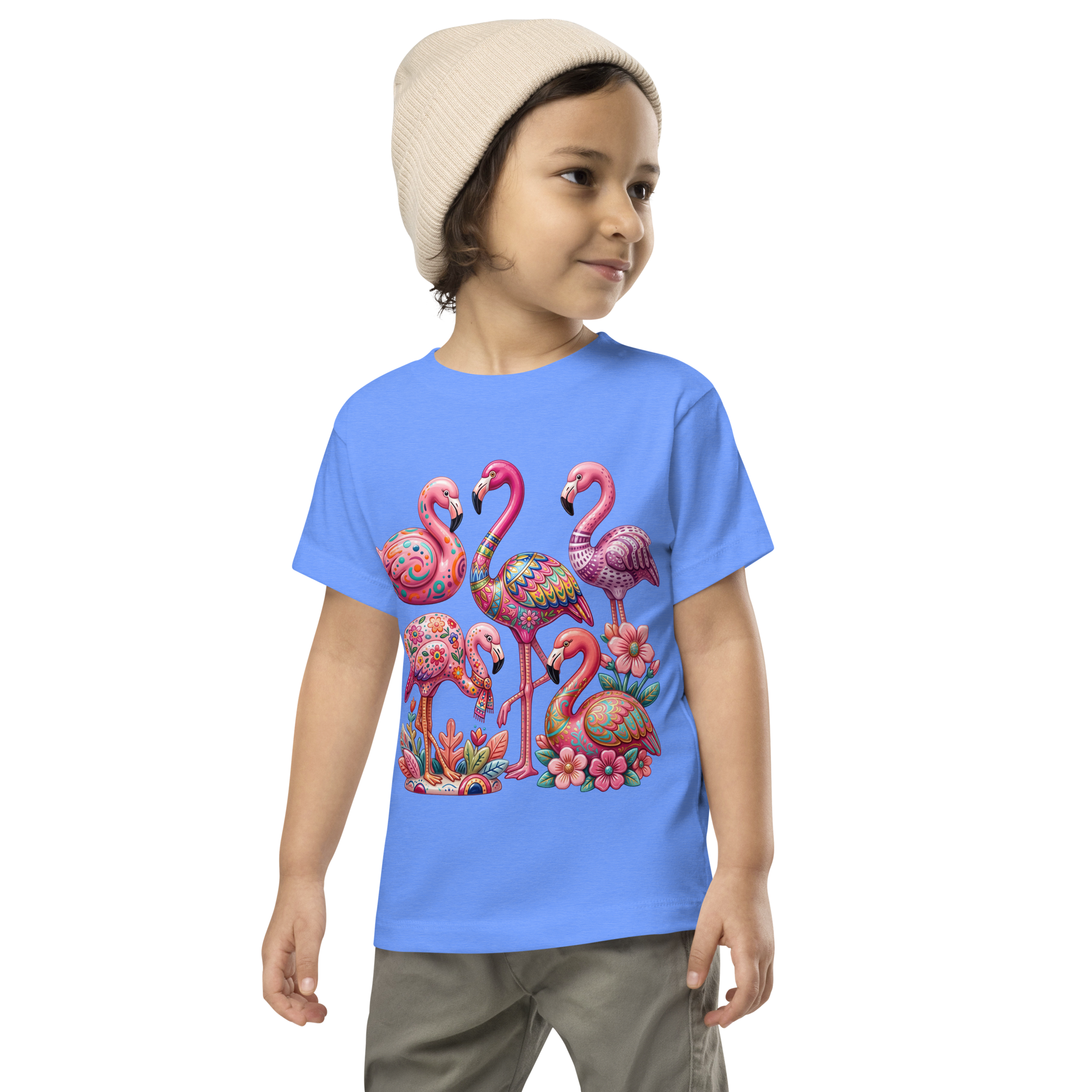 Pink flamingo Toddler Short Sleeve Tee - Alivwood