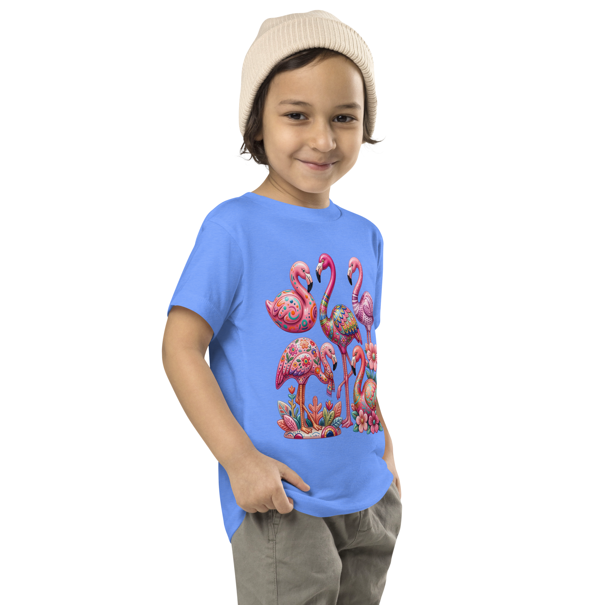 Pink flamingo Toddler Short Sleeve Tee - Alivwood