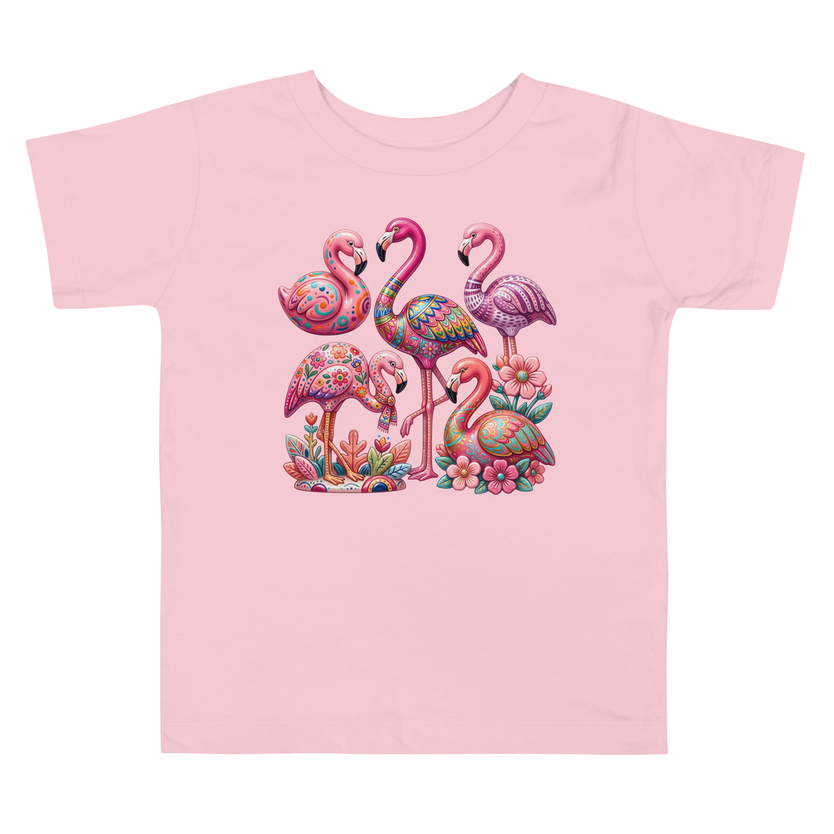 Pink flamingo Toddler Short Sleeve Tee - Alivwood