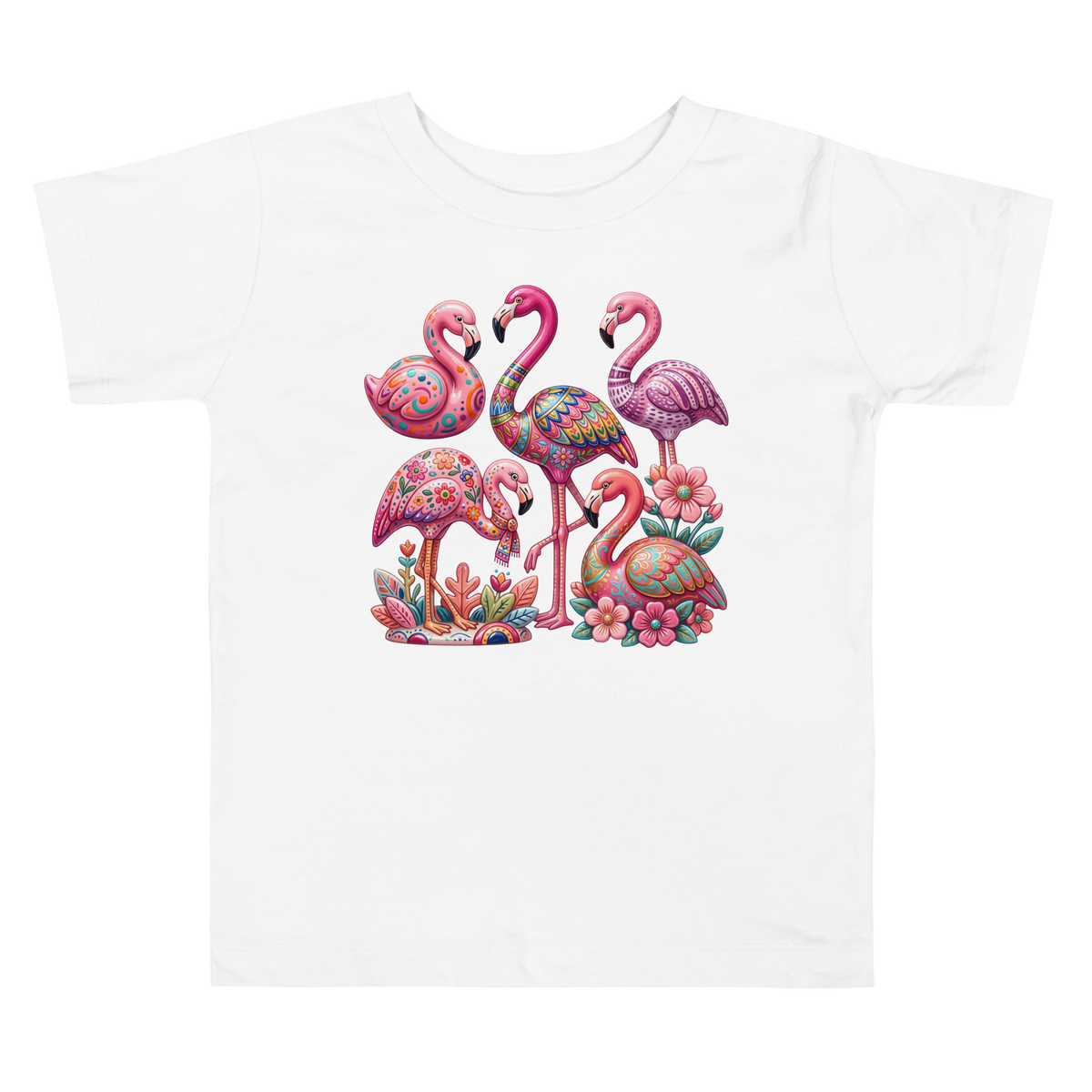 Pink flamingo Toddler Short Sleeve Tee - Alivwood