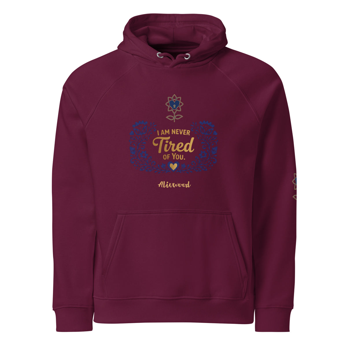 Never tired of you Unisex eco raglan hoodie - Alivwood