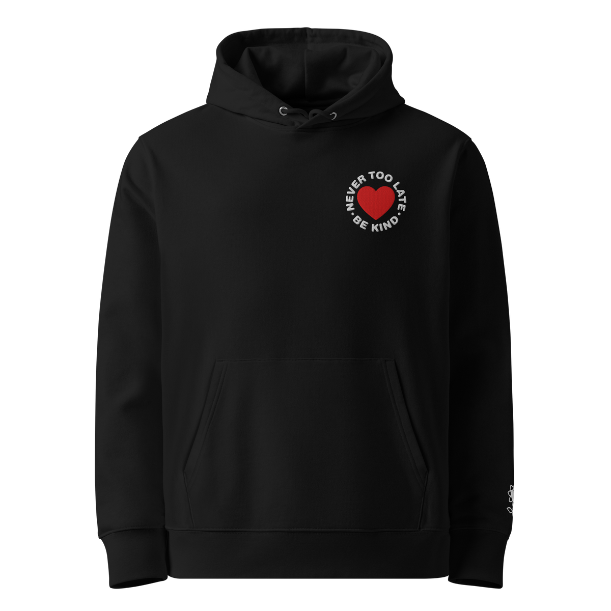 Never too late Embroidery Unisex essential eco hoodie - Alivwood
