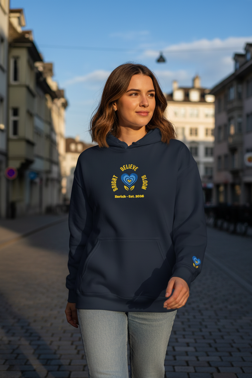 BrightBelieveBloom embroidery Unisex Hoodie - Alivwood