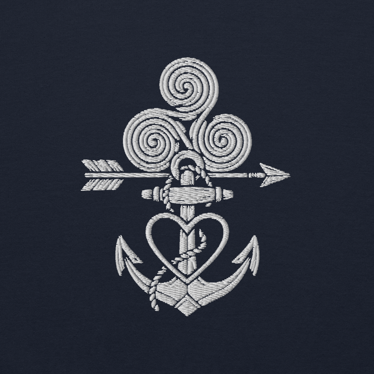 Tatoo AnchorArrowTriskelionHeart Embroidery Unisex Hoodie - Alivwood