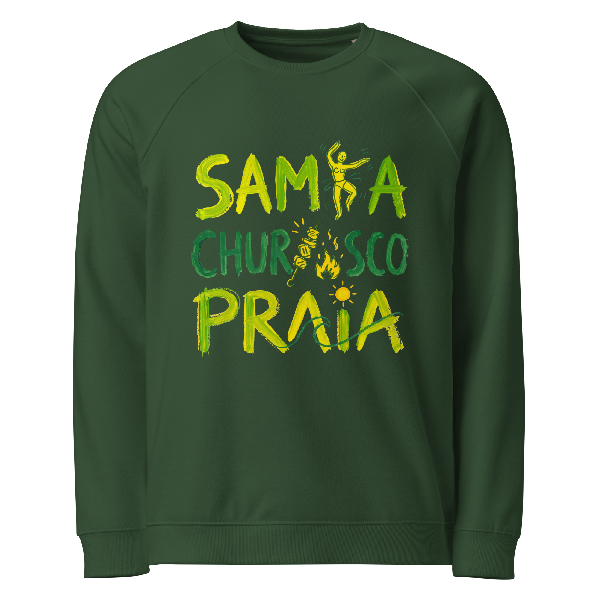 Brazil Samba Unisex organic raglan sweatshirt - Alivwood