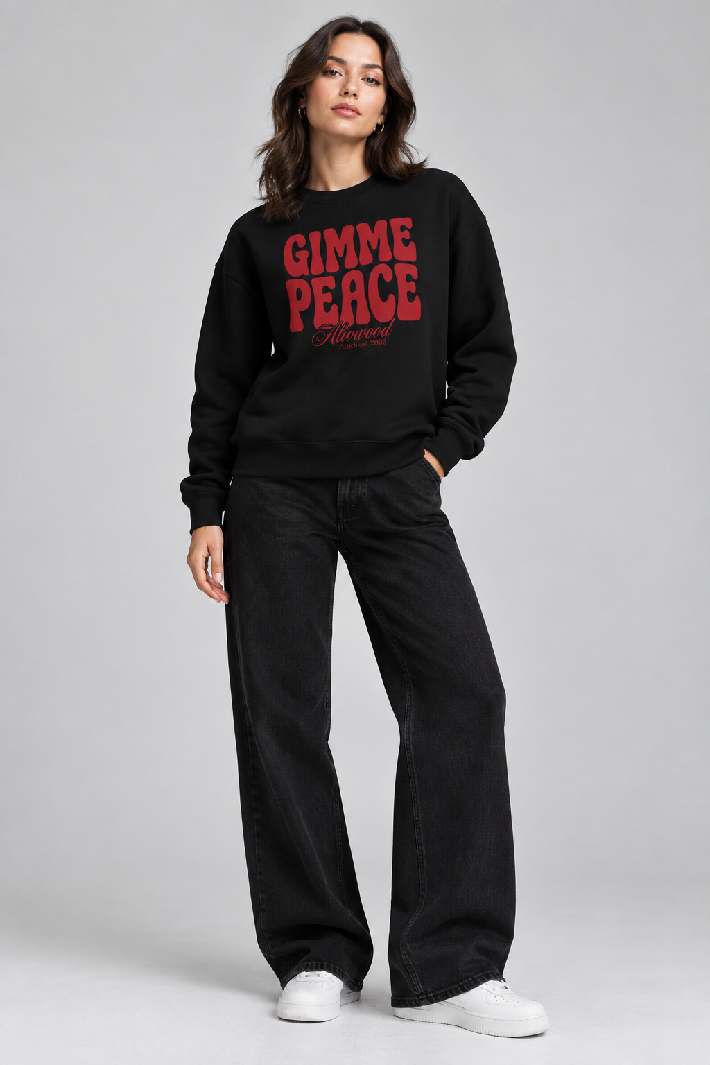 Gimme Peace Unisex Premium Sweatshirt - Alivwood