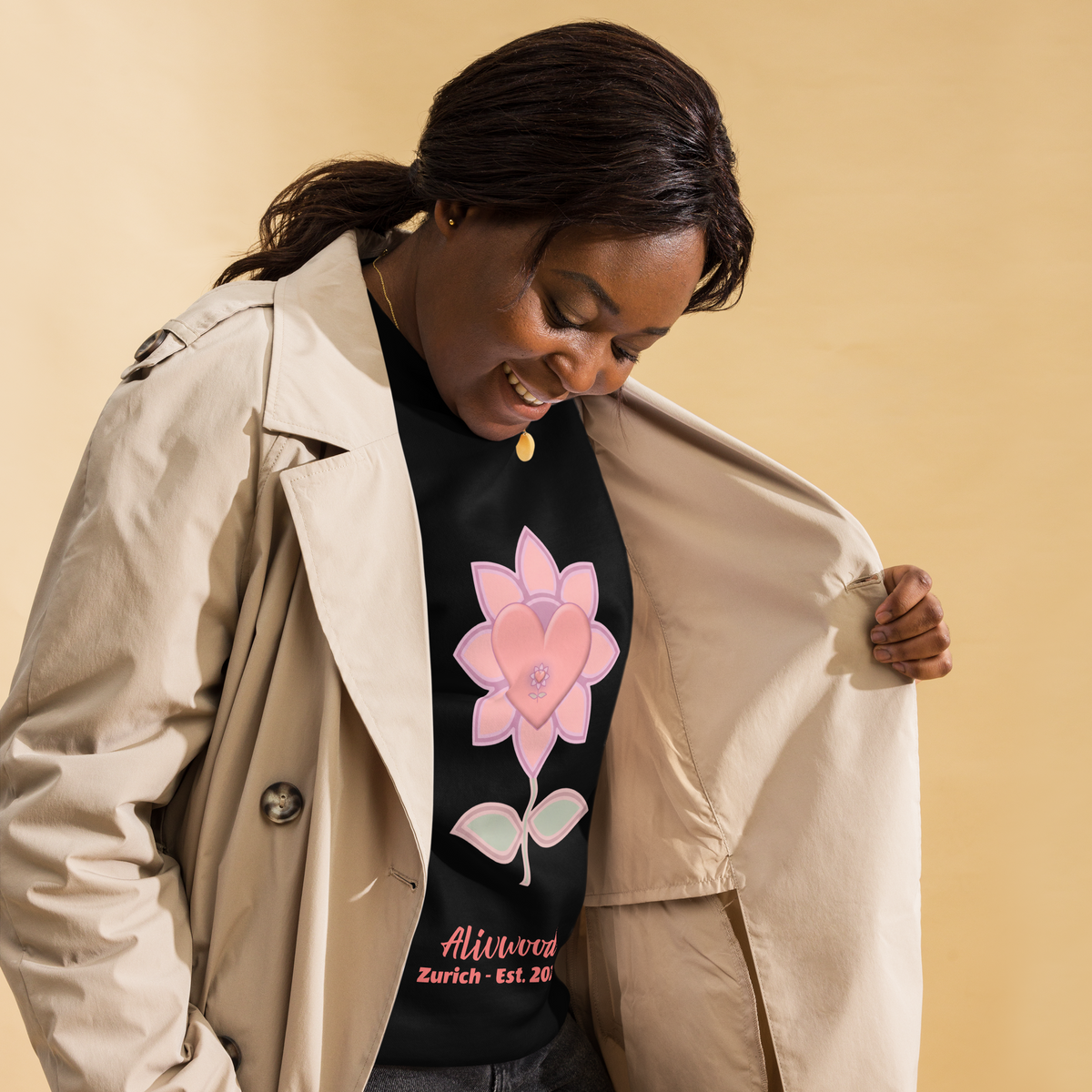 Alivwood Pink Unisex Premium Sweatshirt - Alivwood