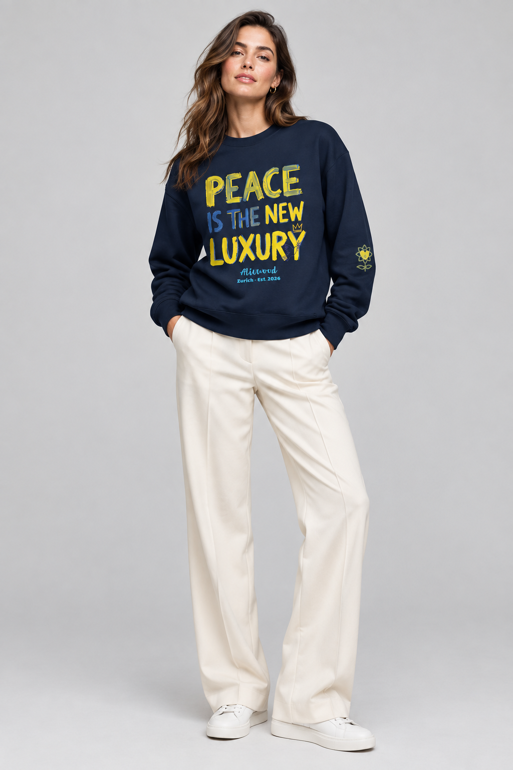 Peace is the new Luxury Unisex Premium Sweatshirt - Alivwood
